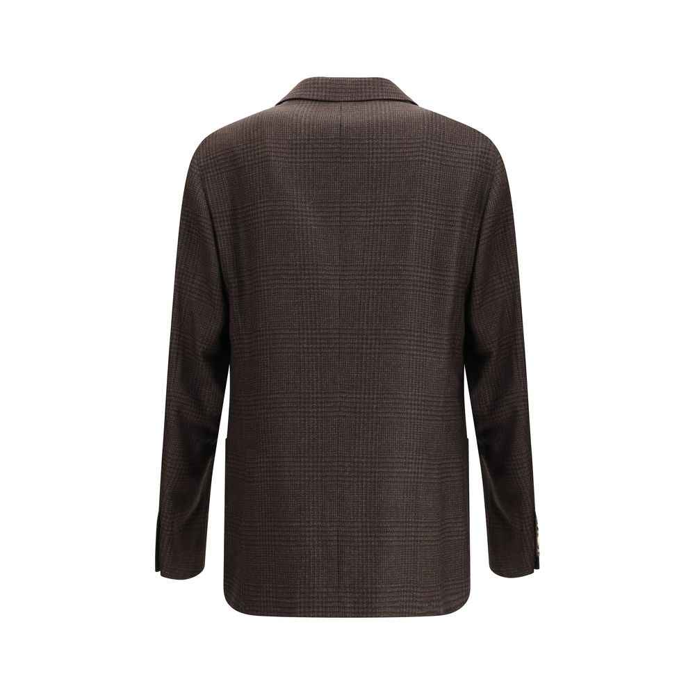 Brunello Cucinelli Prince of Wales Wool Blazer