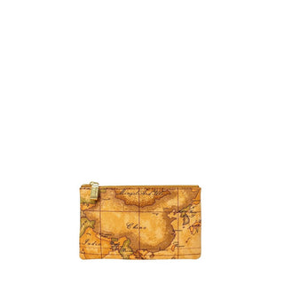Alviero Martini Prima Classe Geo Classic Beige Leather Clutch Bag