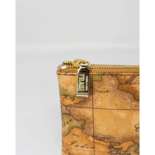 Alviero Martini Prima Classe Geo Classic Beige Leather Clutch Bag