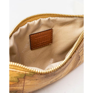 Alviero Martini Prima Classe Geo Classic Beige Leather Clutch Bag