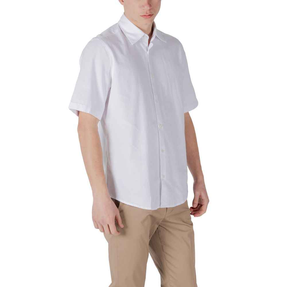 Hugo Boss White Cotton Shortsleeve