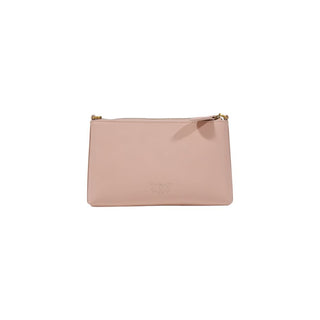Pinko Elegant Pink Leather Clutch Bag