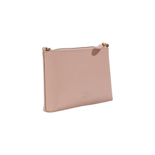 Pinko Elegant Pink Leather Clutch Bag
