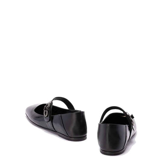 Valentino Garavani Leather Locker Ballerina Flats