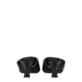 Prada Black Leather Platform Sandals