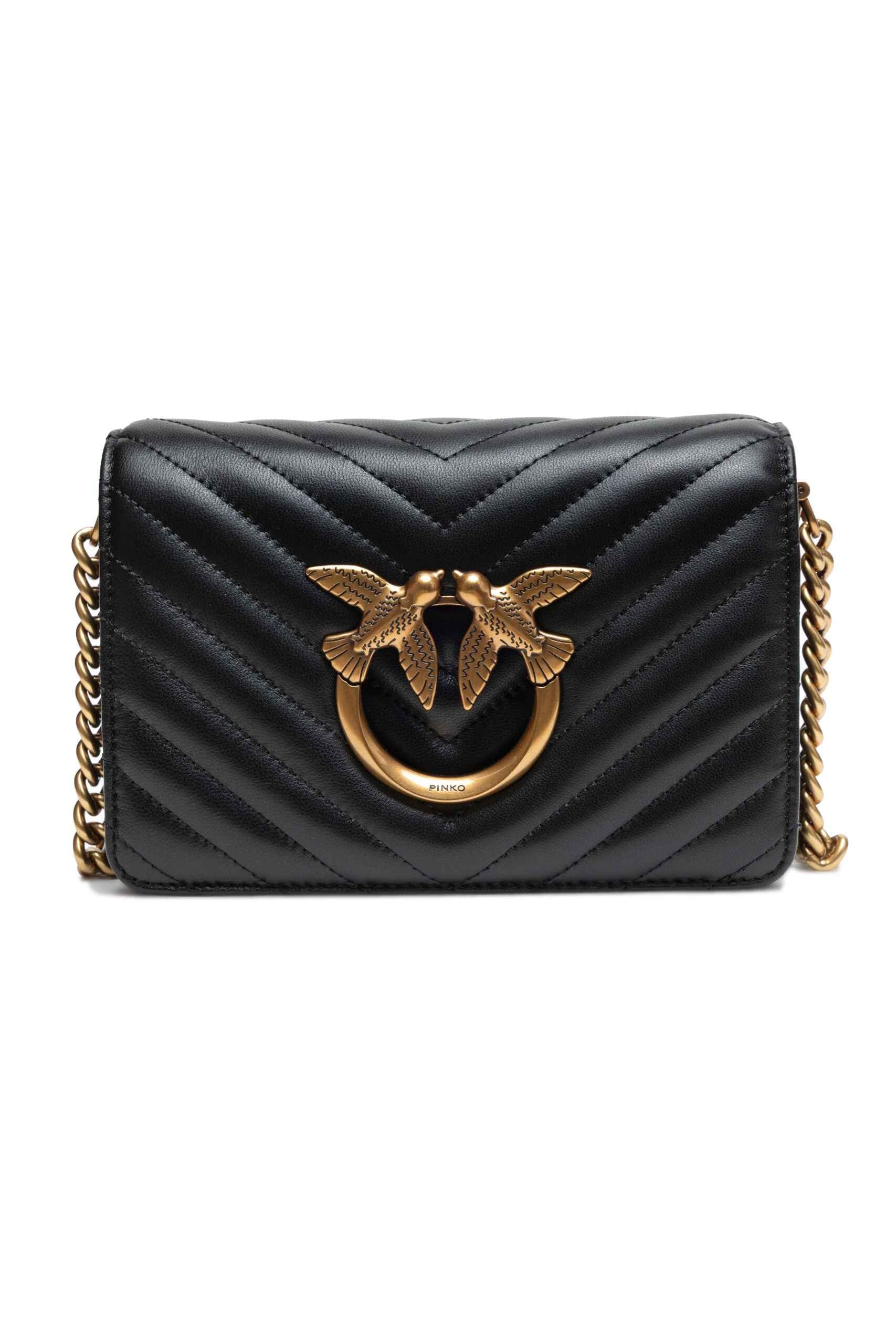 PINKO Black Love Click Mini Sheep nappa Chevron