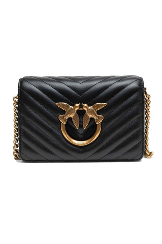 PINKO Black Love Click Mini Sheep nappa Chevron