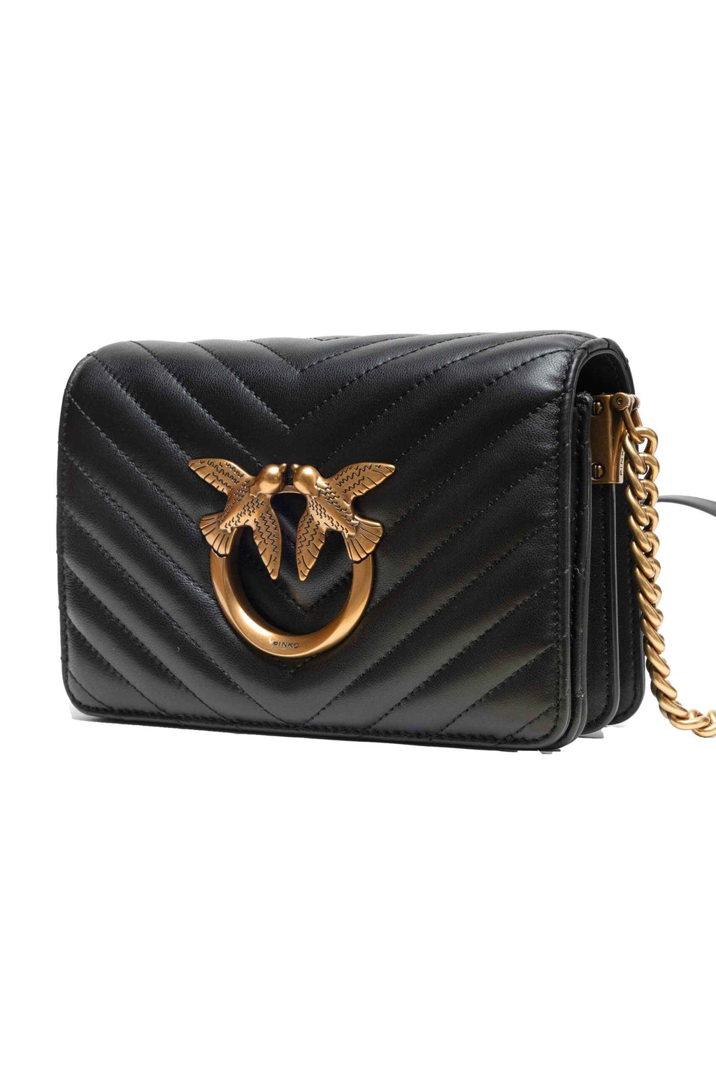 PINKO Black Love Click Mini Sheep nappa Chevron