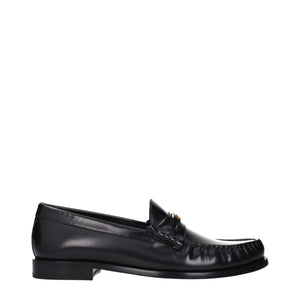 Celine Black Leather Slip-On Loafers