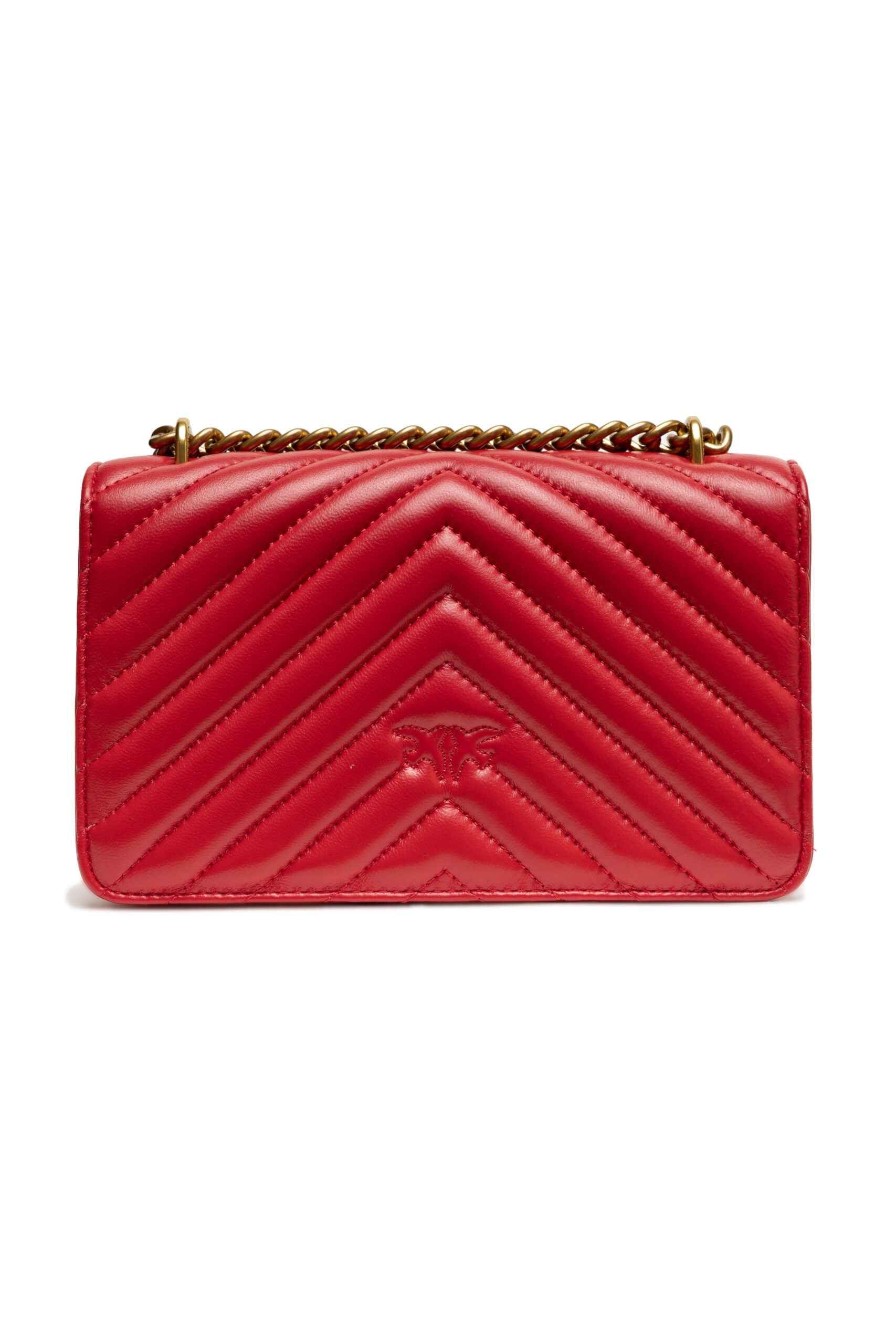 PINKO Red Mini Love Bag One Chevron