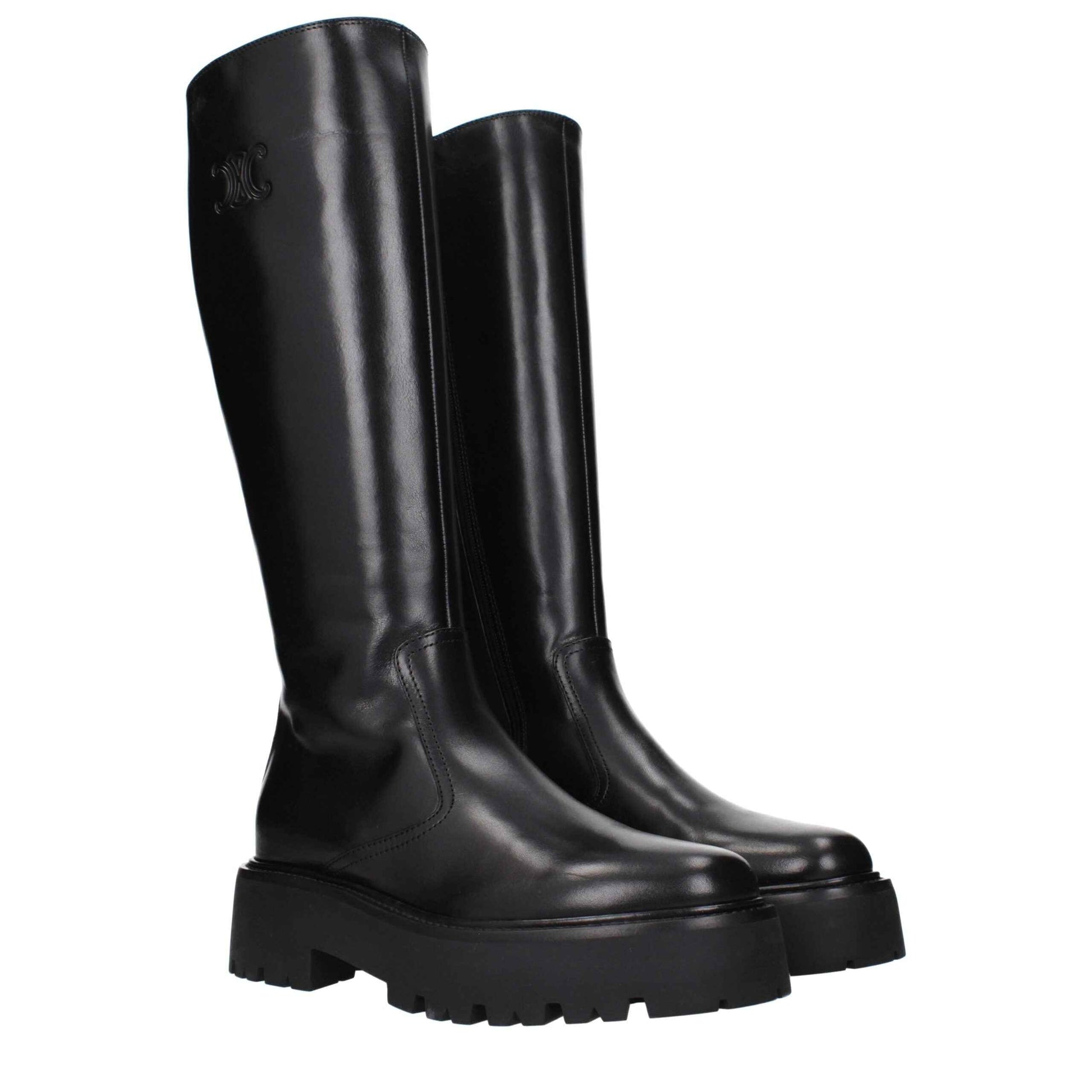Celine Black Leather Ankle Boots