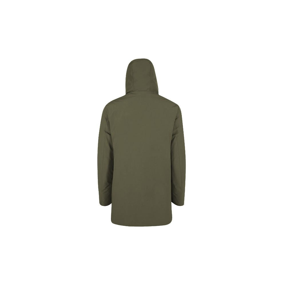 Yes Zee Green Nylon Jackets & Coat