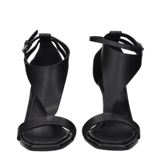Max Mara Black Leather Stiletto Heels Sandals