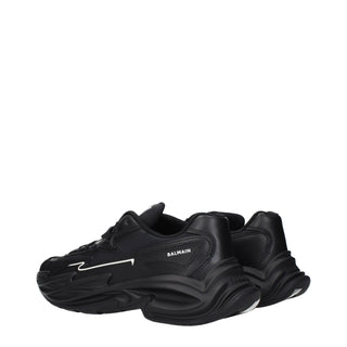 Balmain Black Leather Athletic Sneakers