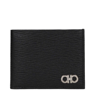 Salvatore Ferragamo Black Leather Wallets