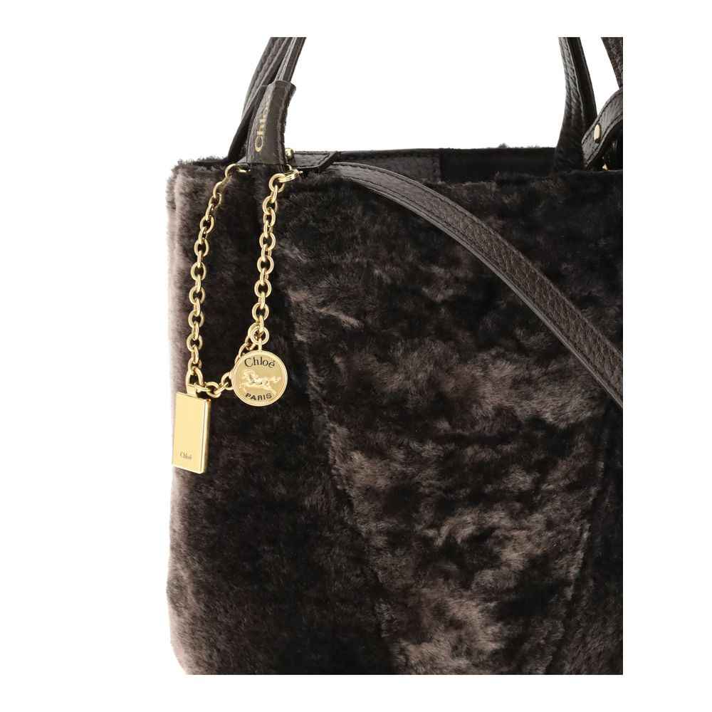 Chloé Shearling Spin Tote Bag