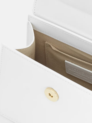 Jacquemus Le Chiquito Moyen White Bag with Gold Hardware