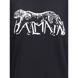 Balmain Leopard Print High-neck Sweatshirt