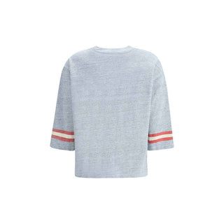 Ganni Cotton melange 3/4 sleeve T-shirt