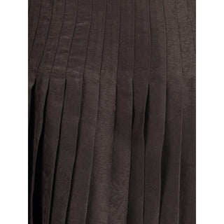 Burberry Sunflower Pleated Silk Skirt