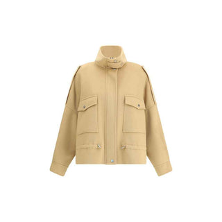 PINKO Double Wool-blend fabric Caban with high collar