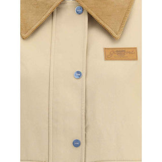 Ganni Cotton Jacket with corduroy collar