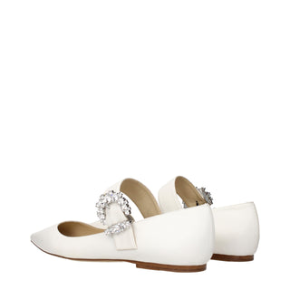 Jimmy Choo White Leather Ballet Flats
