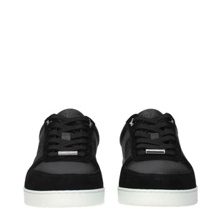 Jimmy Choo Black Leather Low Top Sneakers