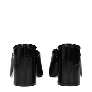 Jimmy Choo Black Leather Platform Sandals