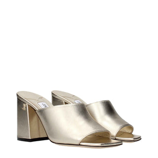 Jimmy Choo Gold Leather Platform Sandals