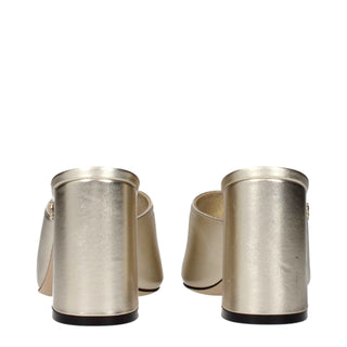 Jimmy Choo Gold Leather Platform Sandals