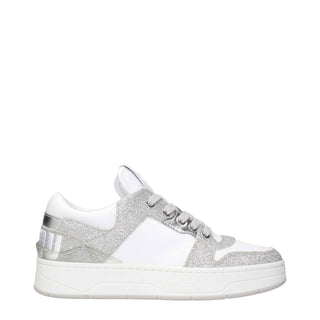 Jimmy Choo White Leather Low Top Sneakers
