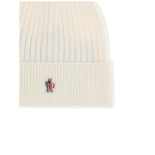 Moncler Grenoble Cream Fleece Wool Beanie