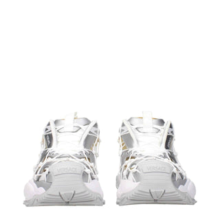 Versace White Fabric Chunky Sneakers