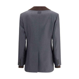 Miu Miu Gray Fleece Wool Blazer