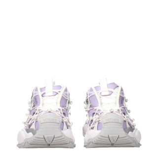 Versace White Fabric Chunky Sneakers