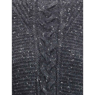 Max Mara cropped boxy Sweater in alpaca-blend yarn interwoven with metallic fibers