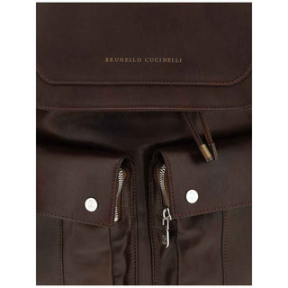 Brunello Cucinelli Brown Calf Leather Bos Taurus Backpack