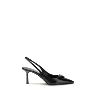 Prada Black Leather High Heel Pumps
