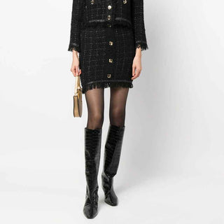 PINKO Black Polyester Skirt