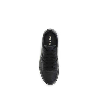 Prada Black Calf Leather Bos Taurus Low Top Sneakers