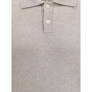 Brunello Cucinelli Beige Cashmere Polo Shirt