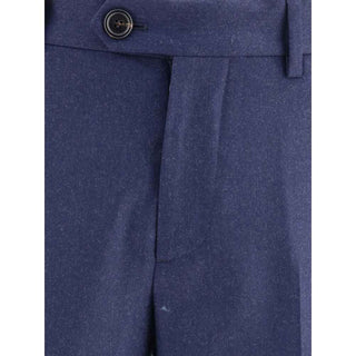 Brunello Cucinelli Blue Fleece Wool Pants