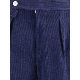 Brunello Cucinelli Blue Wool Casual Pants