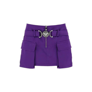 Versace Purple Viscose Mini Skirt