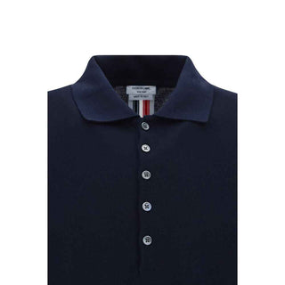 Thom Browne Blue Cotton Polo Shirt