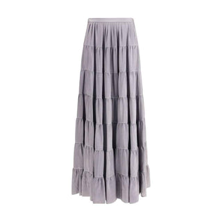Forte_Forte Gray Silk Long Skirt