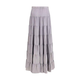 Forte_Forte Gray Silk Long Skirt