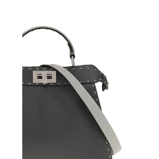 Fendi Gray Leather Shoulder Bag