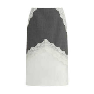 Jil Sander Gray Polyester Midi Skirt